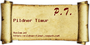 Pildner Timur névjegykártya